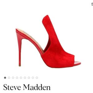 Steve Madden Red Open-Toe Suede Stiletto Mule